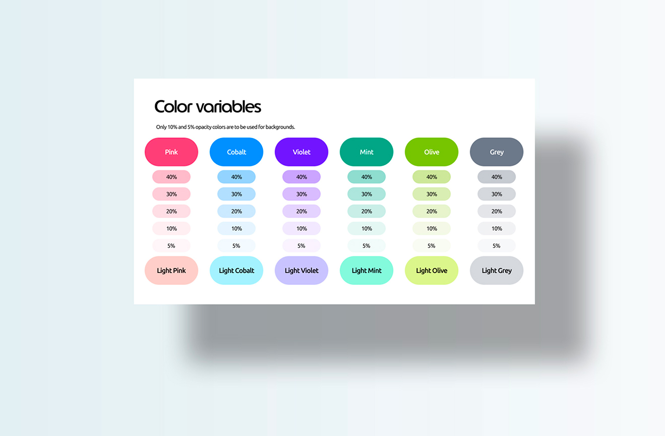 Our secondary colors in the design system